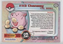 Chansey Topps Chrome Pokemon TV Animation Edition Series 2 #113 2000 - Image 2