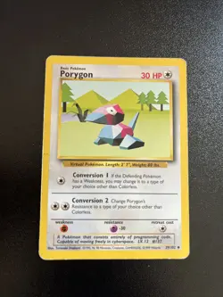 Pokemon TCG Porygon Base Set 39/102 Regular Unlimited Uncommon - Image 1
