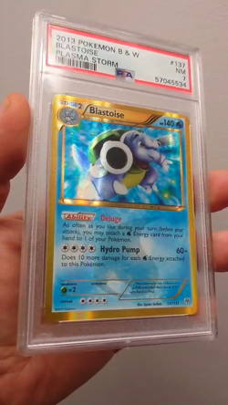 2013 Pokemon Plasma Storm # 137 Shiny Blastoise Holo PSA 7 Black & White Turtok - Image 2