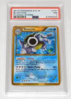 2013 Pokemon Plasma Storm # 137 Shiny Blastoise Holo PSA 7 Black & White Turtok - Image 5