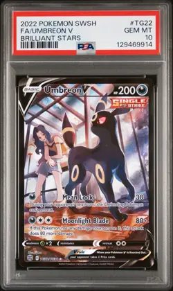 2022 POKEMON SWORD & SHIELD BRILLIANT STARS #TG22 FULL ART/UMBREON V PSA 10 - Image 1