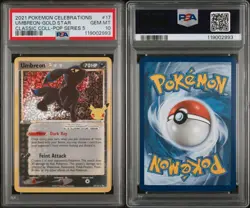 2021 POKEMON CELEBRATIONS CLASSIC COLLECTION #17 UMBREON-GOLD STAR PSA 10 - Image 3