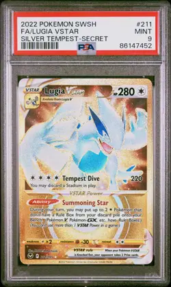 Fa/Lugia Vstar Pokemon Sword & Shield Silver Tempest 211 NM PSA 9 - Image 1