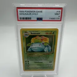 1999 POKEMON GAME #15 VENUSAUR-HOLO PSA 9 - Image 2