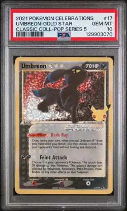Umbreon Gold Star Celebrations Classic Collection #17 PSA 10 English Pokemon - Image 1