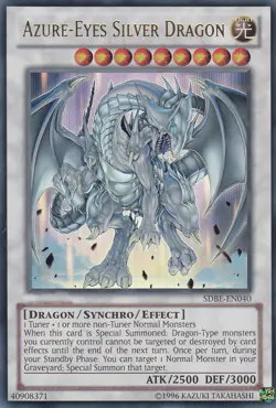 YU-GI-OH, AZURE-EYES SILVER DRAGON, UR, SDBE-EN040, TOP - Image 1