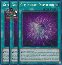 Yugioh! 3x Gem-Knight Dispersion BLMM-EN023 Secret Rare 1st Ed NM - Image 1