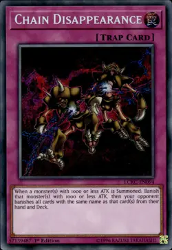 Chain Disappearance - Secret Rare 1st Edition LCKC-EN094 - LP - YuGiOh - Image 1