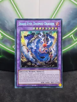 Yugioh Snake-Eyes Doomed Dragon SUDA-EN035 Secret Rare 1st Edition NM - Image 1