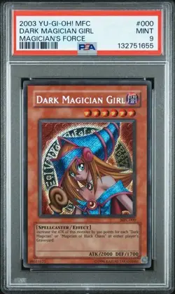 YUGIOH DARK MAGICIAN GIRL SECRET RARE MFC-000 PSA 9 - Image 1