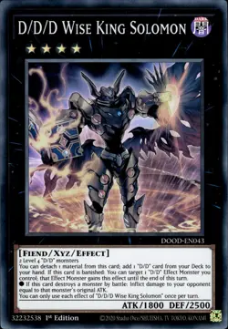 D/D/D Wise King Solomon - Super Rare 1st Edition DOOD-EN043 - NM - YuGiOh - Image 1