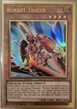 YuGiOh Rokket Tracer Gold Rare 1st Edition MGED-En020 - Image 1