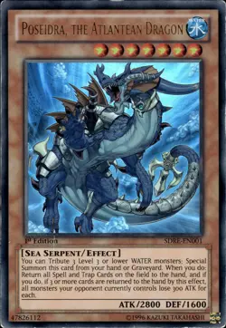 Poseidra, The Atlantean Dragon - Ultra Rare 1st Edition SDRE-EN001 - MP - YuGiOh - Image 1