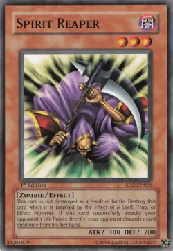 Yugioh Spirit Reaper SD2-EN006 Common 1st Edition NM - Image 1
