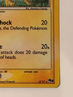 Jolteon 3/17 Holo Rare Pop Series 3 Pokemon Card - MP - Image 4