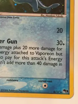 Vaporeon Holo Rare 6/17 Pop Series 3 Promo Pokemon Card MP - Image 4