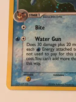 Vaporeon Holo Rare 6/17 Pop Series 3 Promo Pokemon Card MP - Image 5