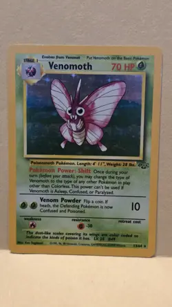 Pokemon TCG Venemoth 13/64 Holo Rare Card LP Jungle Set WOTC Unlimited - Image 1