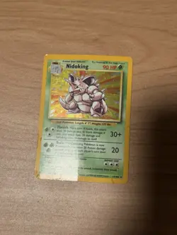 Pokemon Nidoking 11/102 Base Set Holo Rare 90 HP Stage 2 Card English - Image 2