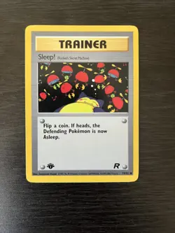 Sleep! Team Rocket 1ST EDITION Pokemon Card TCG Trainer Card - Image 3