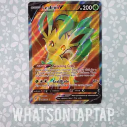 Pokemon Card Leafeon V 166/203 Ultra Rare Sword Shield Evolving Skies Singles NM - Image 1