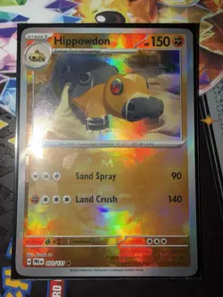 Pokemon Prismatic Evolutions Hippowdon #053 Masterball Reverse Holo Variant Card - Image 1