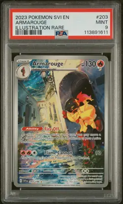 Armarouge Illustration Rare #203 2023 Pokemon SVI PSA 9 Mint Graded Card - Image 1