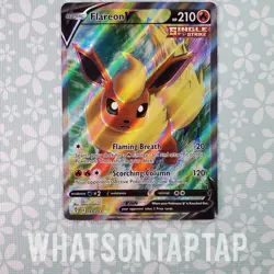 Pokemon Card Flareon V 169/203 Ultra Rare Sword Shield Evolving Skies Singles NM - Image 1