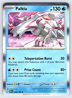 Palkia 040/182 2023 S&V Paradox Rift Pokemon Card TCG Nintendo Holo Rare - VLP - Image 1