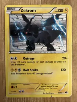 Zekrom - 50/99 - Pokemon Next Destinies Black & White Holo Rare Card DMG - Image 1