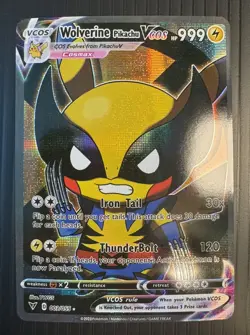 Pokemon Inspired Pikachu Cosplay Wolverine Fan Art Holo Card - Image 1