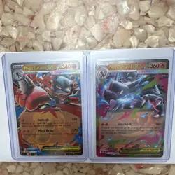 Pokemon TCG Mega Lucario EX & Mega Charizard X EX Holo Cards Lot of 2 English - Image 1