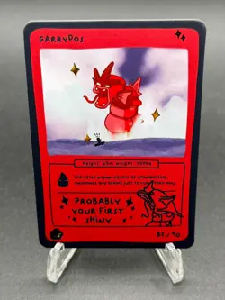 Pokedoodles Garrydos 87/90 - Rare Card - Pokemon Shiny Gyarados Fan Art - Image 1