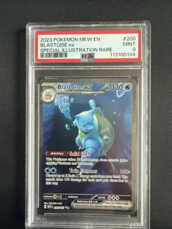 Pokemon TCG Blastoise EX Scarlet & Violet 151 Card 200/165 PSA 9 Mint - Image 1