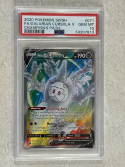 Galarian Cursola V Full Art PSA 10 Champion's Path #071 Pokemon Card - Image 1