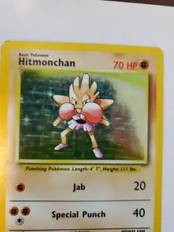 Hitmonchan Base Set Holo Pokemon Card Jungle Fossil WOTC - Image 3