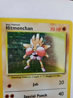 Hitmonchan Base Set Holo Pokemon Card Jungle Fossil WOTC - Image 5