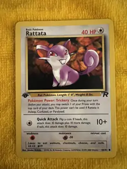 Pokemon Team Rocket 1st Edition Rattata 66/82. - GREAT CONDITION - Image 3