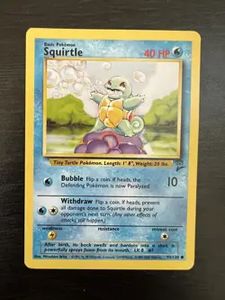 Squirtle Pokemon Base Set 2 1 93/130 - NM GREAT CONDITION - Image 3