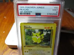 JUNGLE PIKACHU, 1ST EDITION, PSA 9, 60/64, POKEMON 1999 JUNGLE SET - Image 1