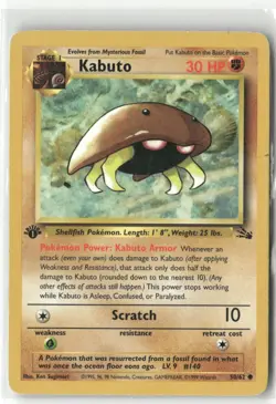 Pokemon Kabuto Common Fossil 50/62 NM - Image 1