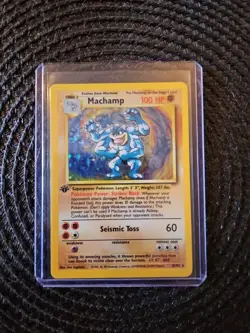 Pokemon TCG - Machamp 8/102 Holo Rare Base Set 1st Edition - WOTC Vintage HP - Image 1