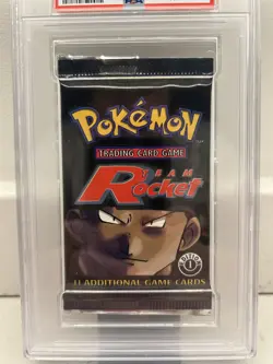 Giovanni PSA 9 Mint 1st Edition TEAM ROCKET Sealed Booster Pack 2000 Pokemon - Image 2