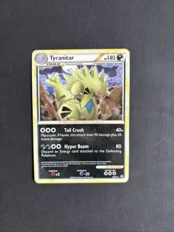 Pokemon TCG Tyranitar HGSS Unleashed 26/95 Regular Rare Non Holo - PLAYED - Image 1