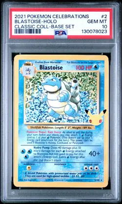 2021 Pokemon Celebrations Classic Collection #2 Blastoise PSA 10 - Image 1