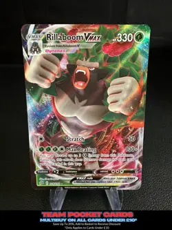 Rillaboom Vmax 018/192, Rebel Clash, Pokemon, NM - Image 1
