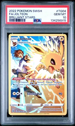 2022 POKEMON SWORD & SHIELD BRILLIANT STARS #TG04 FULL ART/JOLTEON PSA 10 - Image 1