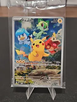 Pokemon TCG Pikachu 027 Promo Holo Black Star Paldea Evolved, Sealed - Image 1