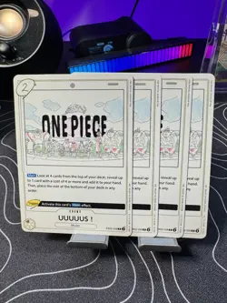 (x4) One Piece CCG EB02-058 UUUUUS! Event Rare Playset NM - Image 1