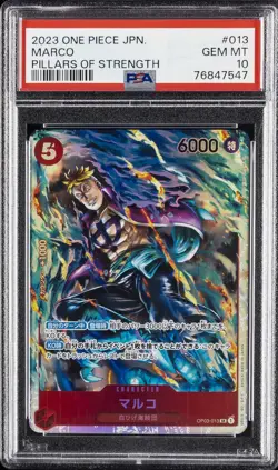 2023 ONE PIECE JPN OP03-PILLARS OF STRENGTH #013 MARCO PSA 10 - Image 1
